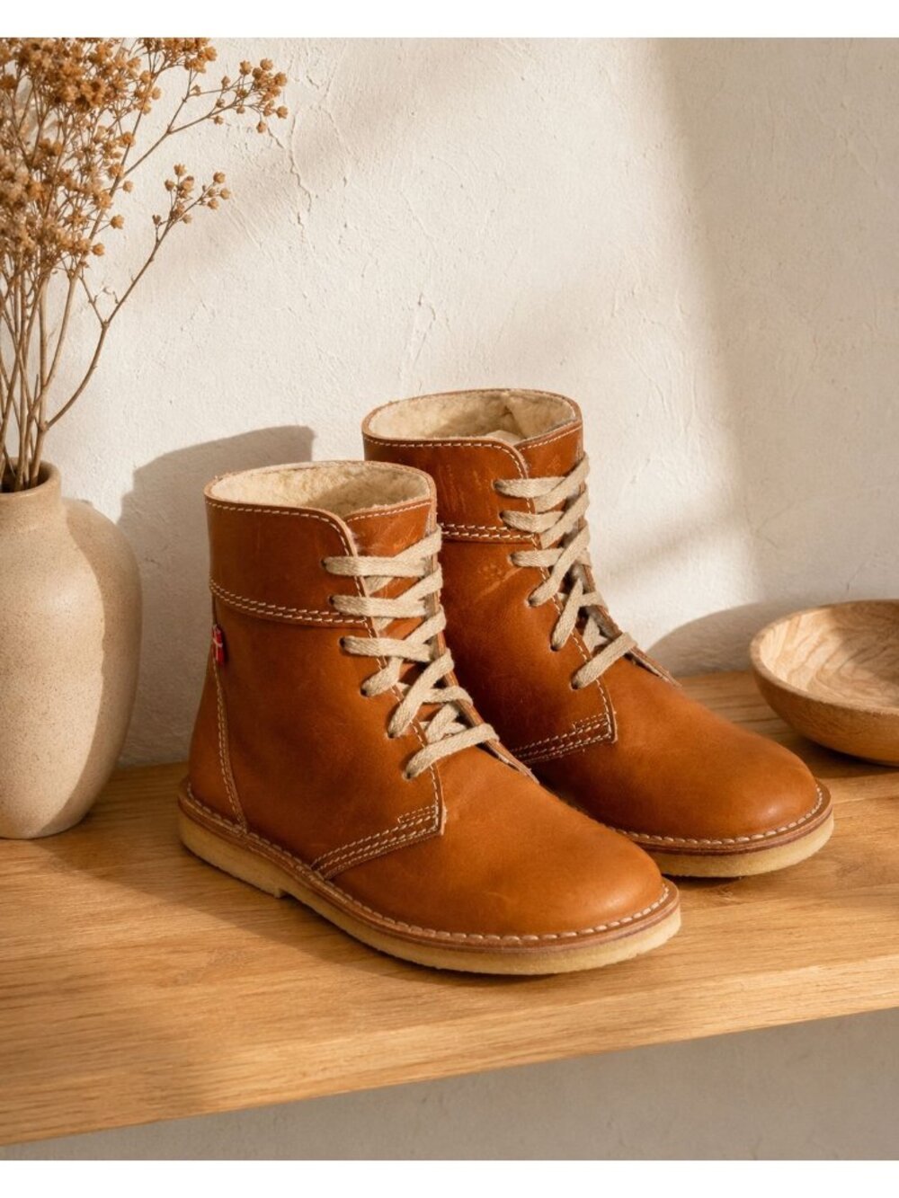 Duckfeet Odense Women’s EU 42 | US 10.5 | Brown Leather Lined Lace-Up Winter Ank